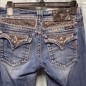 Miss Me size 28 boot‎ cut Jeans with Silver Accents bling cowgirl lady rider